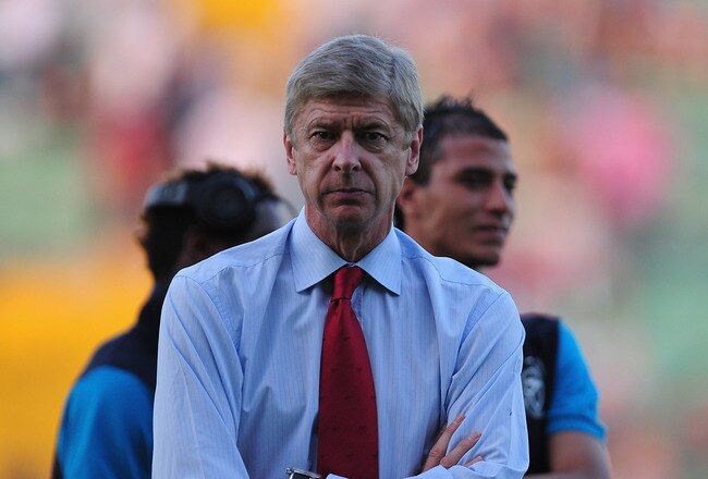 UDINE, ITALY - AUGUST 24:  Arsenal manager Arsene Wenger looks on during the UEFA Champions League play-off second leg match between Udinese Calcio and Arsenal FC at the Stadio Friuli on August 24, 2011 in Udine, Italy.  (Photo by Jamie McDonald/Getty Ima
