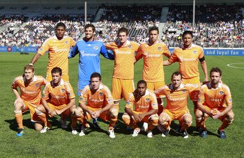 VANCOUVER, CANADA - AUGUST 27: The starting 11 for Houston Dynamo against the Vancouver Whitecaps  prior to their MLS game August 27, 2011 at Empire Field in Vancouver, British Columbia, Canada. (Photo by Jeff Vinnick/Getty Images)