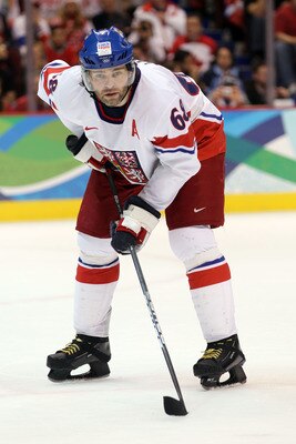 VANCOUVER, BC - FEBRUARY 21:  Jaromir Jagr of Czech Republic is seen during the ice hockey men's preliminary game between against Russia on day 10 of the Vancouver 2010 Winter Olympics at Canada Hockey Place on February 21, 2010 in Vancouver, Canada.  (Ph