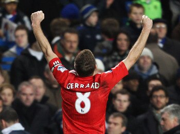 LONDON, ENGLAND - FEBRUARY 06:  Steven Gerrard of Liverpool  after the Barclays Premier League match between Chelsea and Liverpool at Stamford Bridge on February 6, 2011 in London, England.  (Photo by Scott Heavey/Getty Images)