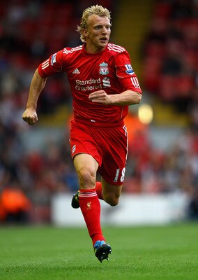 LIVERPOOL, ENGLAND - AUGUST 06:  Dirk Kuyt of Liverpool in action during the pre season friendly match between Liverpool and Valencia at Anfield on August 6, 2011 in Liverpool, England.  (Photo by Clive Brunskill/Getty Images)