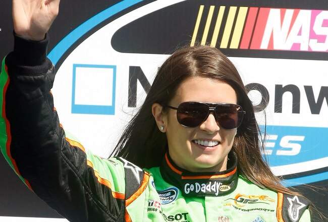 MONTREAL, CANADA - AUGUST 20:  Danica Patrick of the #7 GoDaddy.com Chevrolet during driver introductions prior to the NAPA Auto Parts 200 at Circuit Gilles Villeneuve on August 20, 2011 in Montreal, Quebec, Canada.  (Photo by Richard Wolowicz/Getty Image