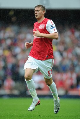 LONDON, ENGLAND - AUGUST 20:  Nicklas Bendtner of Arsenal looks on during the Barclays Premier League match between Arsenal and Liverpool at the Emirates Stadium on August 20, 2011 in London, England.  (Photo by Michael Regan/Getty Images)