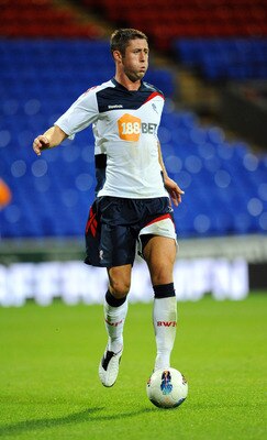 BOLTON, UNITED KINGDOM - AUGUST 05: Gary Cahill of Bolton in action during the pre season friendly match between Bolton Wanderers and Levante at the Reebok Stadium on August 05, 2011 in Bolton, England. (Photo by Clint Hughes/Getty Images)