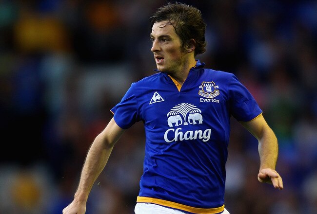 LIVERPOOL, ENGLAND - AUGUST 05:  Leighton Baines of Everton in action during the pre season friendly match between Everton and Villarreal  at Goodison Park on August 5, 2011 in Liverpool, England.  (Photo by Clive Brunskill/Getty Images)