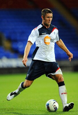 BOLTON, UNITED KINGDOM - AUGUST 05: Gary Cahill of Bolton in action during the pre season friendly match between Bolton Wanderers and Levante at the Reebok Stadium on August 05, 2011 in Bolton, England. (Photo by Clint Hughes/Getty Images)
