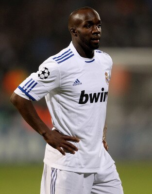 LYON, FRANCE - FEBRUARY 22:  Lassana Diarra of Real Madrid during the Champions League match between Lyon and Real Madrid at Stade Gerland on February 22, 2011 in Lyon, France.  (Photo by Scott Heavey/Getty Images)