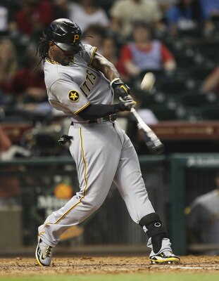 HOUSTON - AUGUST 29:  Andrew McCutchen #22 of the Pittsburgh Pirates pops out in the eighth inning against the Houston Astros at Minute Maid Park on August 29, 2011 in Houston, Texas.  (Photo by Bob Levey/Getty Images)