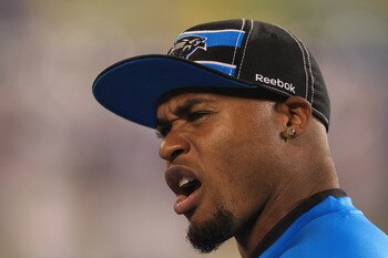 CHARLOTTE, NC - AUGUST 13:  Steve Smith #89 of the Carolina Panthers during their preseason game against the New York Giants at Bank of America Stadium on August 13, 2011 in Charlotte, North Carolina.  (Photo by Streeter Lecka/Getty Images)