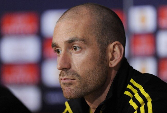 BRAGA, PORTUGAL - MARCH 09:  Raul Meireles of Liverpool attends a press conference at Estadio Municipal de Braga ahead of their UEFA Europa League Round of 16 match against Braga on March 9, 2011 in Braga, Portugal. (Photo by Denis Doyle/Getty Images)