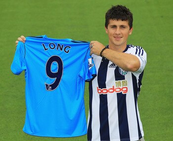 WEST BROMWICH, ENGLAND - AUGUST 12:  Shane Long of West Bromwich Albion is unveiled as their new signing during a Press conference at the West Bromwich Albion Training Ground on August 12, 2011 in West Bromwich, England.  (Photo by Matthew Lewis/Getty Ima