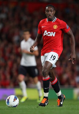 MANCHESTER, ENGLAND - AUGUST 22:  Danny Welbeck of Manchester United with the ball during the Barclays Premier League match between Manchester United and Tottenham Hotspur at Old Trafford on August 22, 2011 in Manchester, England.  (Photo by Alex Livesey/