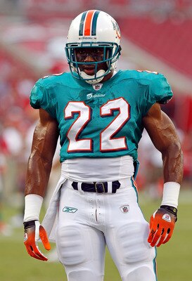 TAMPA, FL - AUGUST 27:  Running back Reggie Bush #22 of the Miami Dolphins warms up just before the start of the preseason game against the Tampa Bay Buccaneers at Raymond James Stadium on August 27, 2011 in Tampa, Florida.  (Photo by J. Meric/Getty Image