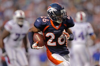 DENVER, CO - AUGUST 20:  Safety Rahim Moore #26 of the Denver Broncos in action against the Buffalo Bills at Sports Authority Field at Mile High on August 20, 2011 in Denver, Colorado. (Photo by Justin Edmonds/Getty Images)