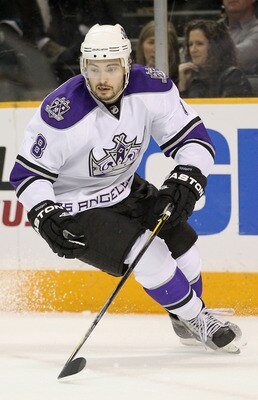 SAN JOSE, CA - APRIL 23:  Drew Doughty #8 of the Los Angeles Kings in action during their game against the San Jose Sharks in game five of the Western Conference Quarterfinals during the 2011 NHL Stanley Cup Playoffs at HP Pavilion on April 23, 2011 in Sa