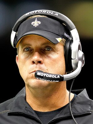 NEW ORLEANS, LA - AUGUST 12: Head Coach Sean Payton of the New Orleans Saints looks on as his team plays the San Francisco 49ers during their pre season game at Louisiana Superdome on August 12, 2011 in New Orleans, Louisiana.  (Photo by Sean Gardner/Gett