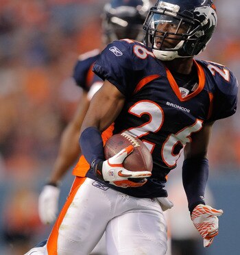 DENVER, CO - AUGUST 20:  Safety Rahim Moore #26 of the Denver Broncos in action against the Buffalo Bills at Sports Authority Field at Mile High on August 20, 2011 in Denver, Colorado. (Photo by Justin Edmonds/Getty Images)