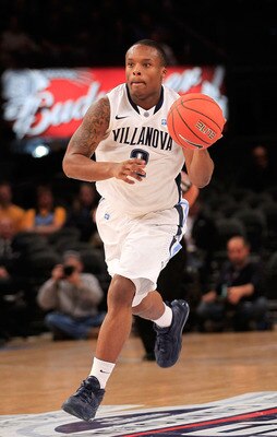 NEW YORK, NY - MARCH 08:  Maalik Wayns #2 of the Villanova Wildcats dribbles the ball against the South Florida Bulls during the first round of the 2011 Big East Men's Basketball Tournament presented by American Eagle Outfitters at Madison Square Garden o