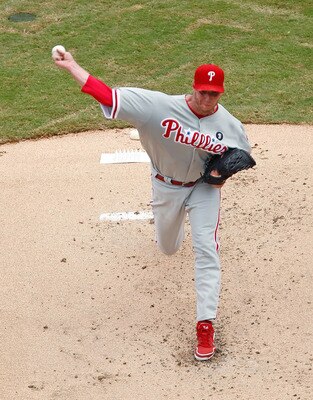 MIAMI GARDENS, FL - SEPTEMBER 04:  Roy Halladay #34 of the Philadelphia Phillies pitches during a game against the Florida Marlins at Sun Life Stadium on September 4, 2011 in Miami Gardens, Florida.  (Photo by Mike Ehrmann/Getty Images)