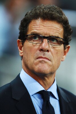 LONDON, ENGLAND - SEPTEMBER 06:  Fabio Capello the England manager watches from the touchline during the UEFA EURO 2012 group G qualifying match between England and Wales at Wembley Stadium  on September 6, 2011 in London, England.  (Photo by Bryn Lennon/