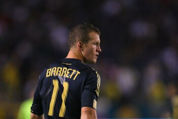 CARSON, CA - JULY 04:  Chad Barrett #11 of the Los Angeles Galaxy looks on during their MLS match against Seattle Sounders FC at The Home Depot Center on July 4, 2011 in Carson, California. Sounders FC and the Galaxy played to a 0-0 draw.  (Photo by Victo