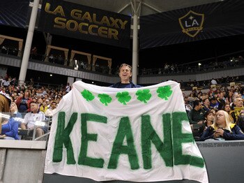 CARSON, CA - AUGUST 20:  Robbie Keane fan hold up a sign during his debut game between the  Los Angeles Galaxy and the San Jose Earthquakes at The Home Depot Center on August 20, 2011 in Carson, California.  (Photo by Harry How/Getty Images)
