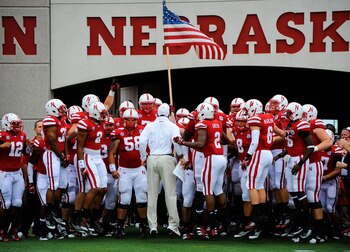 LINCOLN, NE - SEPTEMBER 03: The Nebraska Cornhuskers prepare to take the field against the Chattanooga Mocs before their game at Memorial Stadium September 3, 2011 in Lincoln, Nebraska. Nebraska won 40-7. (Photo by Eric Francis/Getty Images)