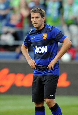 SEATTLE, WA - JULY 20: Michael Owen of Manchester United waits for a corner kick during the first half of the game against the Seattle Sounders FC at CenturyLink Field on July 20, 2011 in Seattle, Washington. (Photo by Steve Dykes/Getty Images)