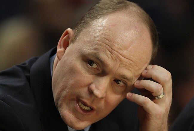 CHICAGO, IL - DECEMBER 28: Head coach Scott Skiles of the Milwaukee Bucks talks to an assistant coach during a game against the Chicago Bulls at the United Center on December 28, 2010 in Chicago, Illinois. The Bulls defeated the Bucks 90-77. NOTE TO USER: