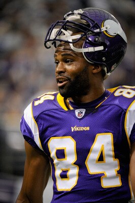 MINNEAPOLIS, MN - AUGUST 27: Michael Jenkins #84 of the Minnesota Vikings looks on before the game against the Dallas Cowboys on August 27, 2011 at Hubert H. Humphrey Metrodome in Minneapolis, Minnesota. (Photo by Hannah Foslien/Getty Images)