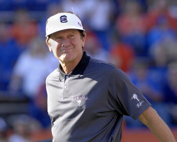 South Carolina coach Steve Spurrier during a game between Florida and South Carolina at Ben Hill Griffith Stadium in Gainsville, Florida on November 11, 2006. (Photo by A. Messerschmidt/Getty Images)