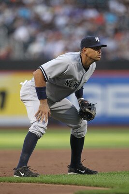 NEW YORK, NY - JULY 01:  Alex Rodriguez #13 of the New York Yankees in the field against the New York Mets at Citi Field on July 1, 2011 in the Flushing neighborhood of the Queens borough of New York City.  (Photo by Nick Laham/Getty Images)
