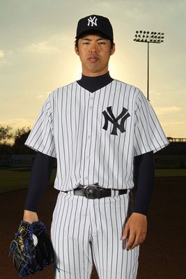 Igawa dons the pinstripes every February for picture day in Tampa