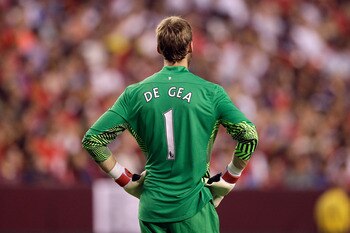 LANDOVER, MD - JULY 30:  Goalie David De Gea #1 of Manchester United stands on the field during their friendly match with Barcelona at FedExField on July 30, 2011 in Landover, Maryland.  (Photo by Rob Carr/Getty Images)