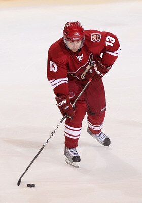 GLENDALE, AZ - APRIL 20:  Ray Whitney #13 of the Phoenix Coyotes skates with the puck in Game Four of the Western Conference Quarterfinals against the Detroit Red Wings during the 2011 NHL Stanley Cup Playoffs at Jobing.com Arena on April 20, 2011 in Glen