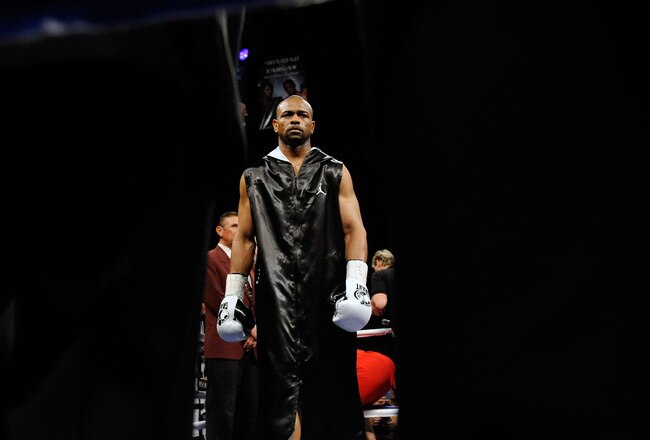 LAS VEGAS - APRIL 03:  Roy Jones Jr. appears in the ring before his light heavyweight bout against Bernard Hopkins at the Mandalay Bay Events Center April 3, 2010 in Las Vegas, Nevada. Hopkins won by unanimous decision.  (Photo by Ethan Miller/Getty Image