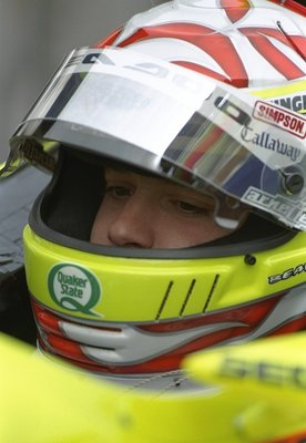 26 May 1997: Tony Stewart sits in his car during the Indy 500 at the Indianapolis Motor Speedway in Indianapolis, Indiana.