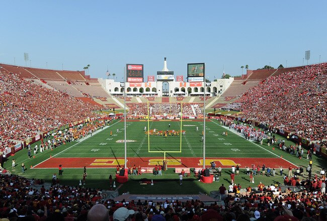 LOS ANGELES, CA - SEPTEMBER 10:  General view of the game between the Utah Utes and the USC Trojans at Los Angeles Memorial Coliseum on September 10, 2011 in Los Angeles, California.  (Photo by Harry How/Getty Images)