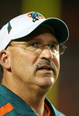 MIAMI - SEPTEMBER 21:  Head coach Tony Sparano of the Miami Dolphins watches his team take on the Indianapolis Colts at Land Shark Stadium on September 21, 2009 in Miami, Florida. The Colts defeated the Dolphins 27-23.  (Photo by Doug Benc/Getty Images)