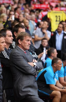 LIVERPOOL, ENGLAND - AUGUST 27:  Liverpool manager Kenny Dalglish looks on during the Barclays Premier League match between Liverpool and Bolton Wanderers at Anfield on August 27, 2011 in Liverpool, England.  (Photo by Clive Brunskill/Getty Images)