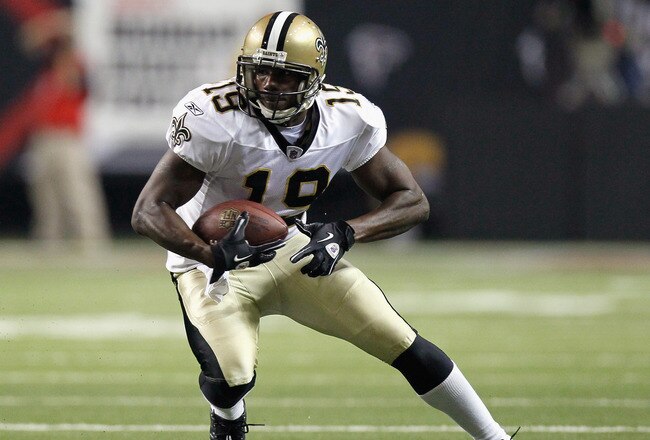 ATLANTA, GA - DECEMBER 27:  Devery Henderson #19 of the New Orleans Saints against the Atlanta Falcons at Georgia Dome on December 27, 2010 in Atlanta, Georgia.  (Photo by Kevin C. Cox/Getty Images)