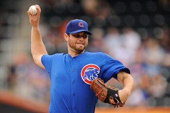 NEW YORK, NY - SEPTEMBER 10:  Randy Wells #36 of the Chicago Cubs throws a pitch against the New York Mets in the first inning during a game at Citi Field on September 10, 2011 in the Flushing neighborhood of the Queens borough of New York City.  (Photo b