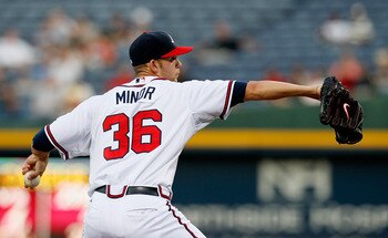 ATLANTA, GA - SEPTEMBER 13:  Mike Minor #36 of the Atlanta Braves pitches to the Florida Marlins at Turner Field on September 13, 2011 in Atlanta, Georgia.  (Photo by Kevin C. Cox/Getty Images)