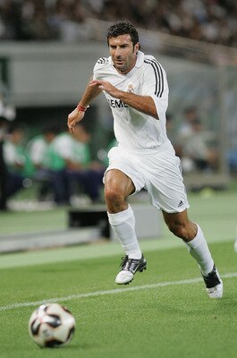 TOKYO, JAPAN - JULY 27: Luis Figo of Real Madrid in action during a friendly game between Real Madrid and Jubilo Iwata at Tokyo, Ajinomoto Stadium on July 27, 2005 in Tokyo, Japan. The Real Madrid World Tour 2005 includes Japan as a part of their 16 night