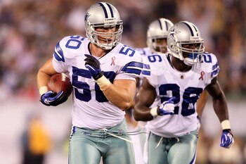 Sean Lee returning his interception