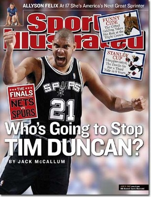 Tim Duncan érzelemkitörését újra tökéletesen elkapták, nem is lehetett nem címlapra tenni. Pár nappal rá a Spurs bajnoki címet szerzett a New Jersey Nets ellen.