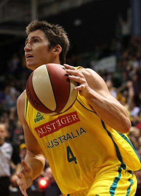 PERTH, AUSTRALIA - JUNE 24: Damian Martin of the Boomers drives to the basket during the international friendly match between the Australian Boomers and China at Challenge Stadium on June 24, 2011 in Perth, Australia.  (Photo by Paul Kane/Getty Images)