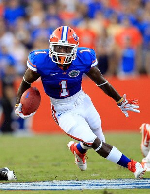 GAINESVILLE, FL - SEPTEMBER 10:  Chris Rainey #1 of the Florida Gators runs for yardage during a game against the UAB Blazers at Ben Hill Griffin Stadium on September 10, 2011 in Gainesville, Florida.  (Photo by Sam Greenwood/Getty Images)