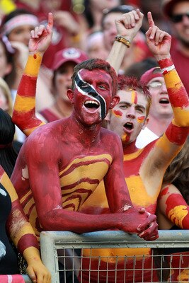 TALLAHASSEE, FL - SEPTEMBER 17:  Fans of the Florida State Seminoles cheer before a game against the Oklahoma Sooners at Doak Campbell Stadium on September 17, 2011 in Tallahassee, Florida.  (Photo by Ronald Martinez/Getty Images)
