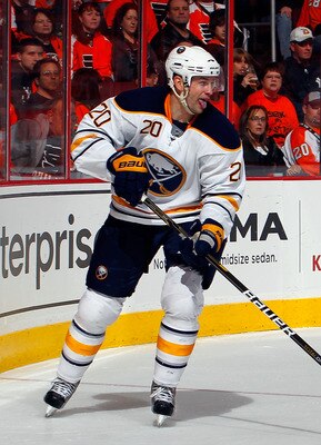 PHILADELPHIA, PA - APRIL 16:  Rob Niedermayer #20 of the Buffalo Sabres skates against the Philadelphia Flyers in Game Two of the Eastern Conference Quarterfinals during the 2011 NHL Stanley Cup Playoffs at Wells Fargo Center on April 16, 2011 in Philadel